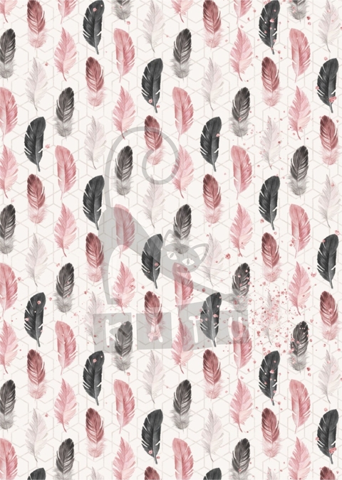 Papel estampado "Plumitas"