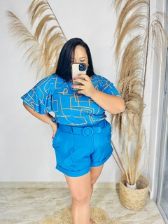 SHORT LISO ALFAIATARIA COM CINTO - loja online