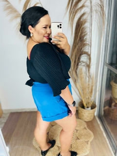 SHORT LISO ALFAIATARIA COM CINTO - Maria e Maria Boutique