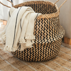 Canasto Fibra Natural Entramado XL 50cm x 40cm - comprar online