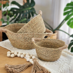 Canastos Fibra Natural Set x3 unidades - comprar online