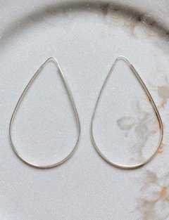 Brincos Argolas de Prata  Gota Médio 24X42 MM