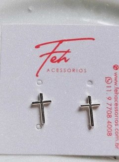 Brincos de Prata Crucifixo