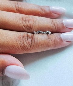 Anel Falange de Prata Zig Zag Bolinha - comprar online