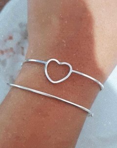 Bracelete de Prata Formato de coração - comprar online