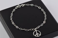 Pulseira de Prata Paz e Amor