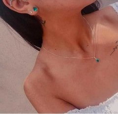 CONJUNTO GOTA CRISTAL VERDE 8 MM - comprar online