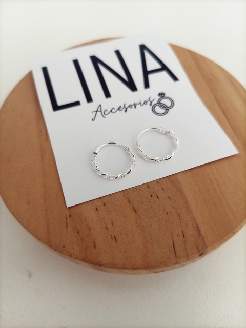 Argollitas Trenza 1 cm de diámetro