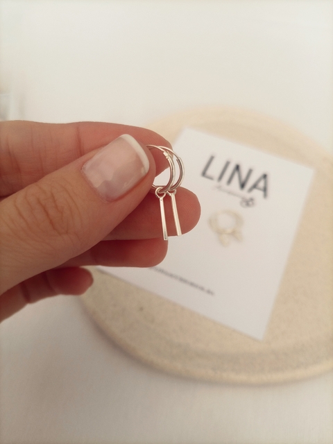 Argollitas Dije Barrita - (1 cm de diámetro)