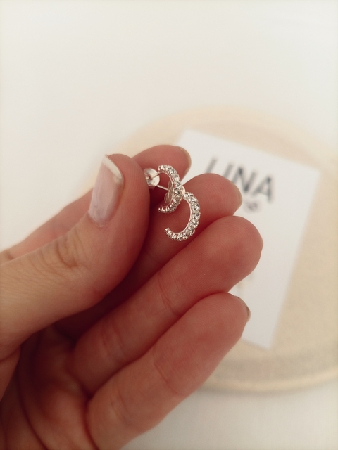 Argollitas Plata Strass