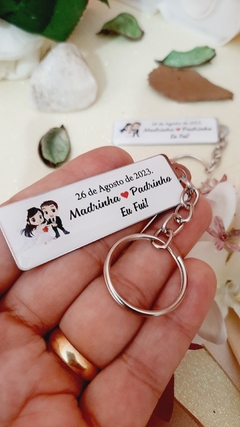 Kit com 35 Chaveiro chapinha de metal personalizado8