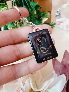 Pacote com 45Chaveiro chapinha quadrada de metal personalizado