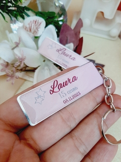 35 unid. Chaveiro chapinha de metal personalizado