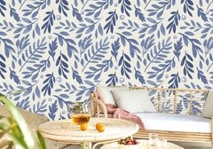 Mural Blue Leaf