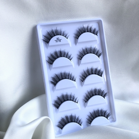 Cartela de cílios postiços H16 com 5 pares - comprar online