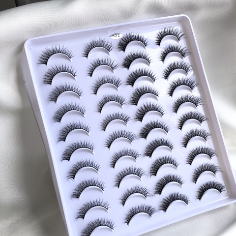 Cartela com 20 pares de cílios postiços H22 - comprar online