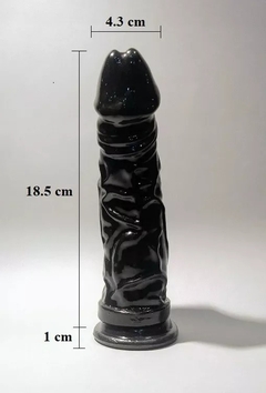 Consolador Macizo Realistico Con Sopapa 19x4cm - comprar online