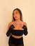 Top Ju com luvas de tule
