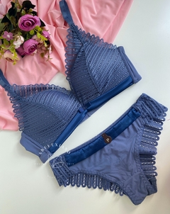 Conjunto Lingerie Clarice - Azul