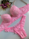 Conjunto Lingerie Chantilly - Rosa Babaloo