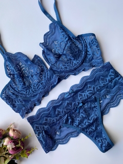 Conjunto Lingerie Nati - Azul Infinito