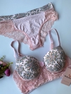 Conjunto Lingerie Jasmim - Rosa Cristal Flores