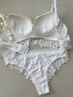 Conjunto Lingerie Luane - Branco com Rosa - buy online