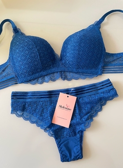 Conjunto Lingerie Bárbara - Azul Infinito