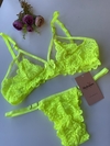 Conjunto Lingerie Cléo - Amarelo Neon