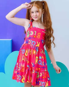 1605669 VESTIDO MYA KIDS LETRAS ROSA