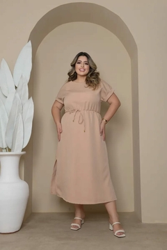 2072403-3 VESTIDO MIDI CHARMELY VISCOLINHO BEGE