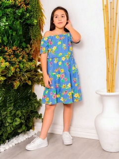 2023267-3 VESTIDO FLORIDO TRES MARIAS AZUL - comprar online