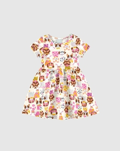 1000122680-DN77A VESTIDO MALWEE KIDS OFF WHITE CLARO CACHORRO - comprar online