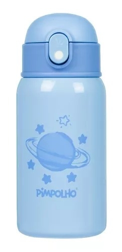 0009470-94701 GARRAFA PIMPOLHO TERMICA INOX 400ML C/CANUDO AZUL/PLANETA