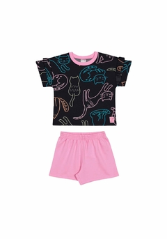 19324-R1801R CONJUNTO ALAKAZOO CATS PRETO - comprar online