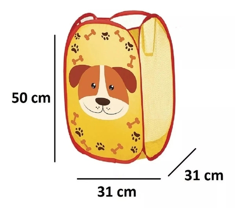 ZF544-5 CESTO ORGANIZADOR INFANTIL AMARELO CACHORRO