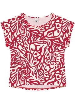 1000123865-DL76B BLUSA MALWEE VERMELHO ABSTRATO
