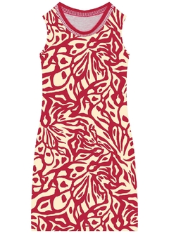 1000123893-DL76B VESTIDO MALWEE VERMELHO ABSTRATO - comprar online