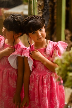 1120-2 VESTIDO ANA CLARA LALOOK MANGA DUPLA ROSA