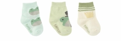0300614-0061403 KIT MEIA COLORIDA C/3 PARES MAS PIMPOLHO VERDE SR SAPO/OFF WHITE COROA/VERDE SAPOS