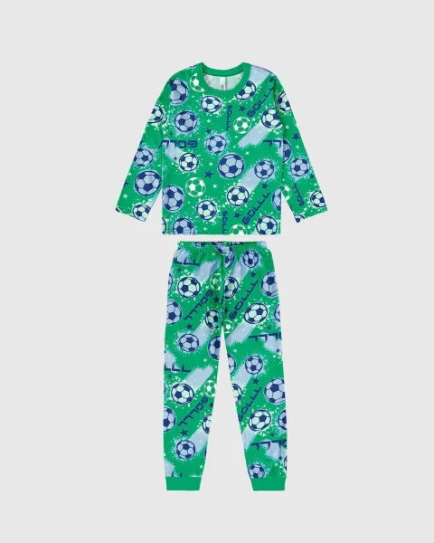 1000122866-DN05A PIJAMA ML MALWEE KIDS VERDE CLARO FUTEBOL