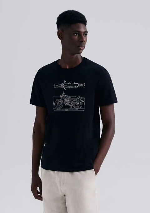 4F8717QEN CAMISETA HERING ESTAMPADA PRETO