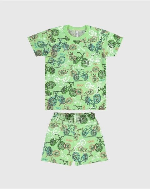 1000130594-DS89A PIJAMA MALWEE KIDS VERDE CLARO BICICLETA