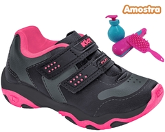 00716704228 TENIS KIDY PLAY RESPITEC PRETO/PINK NEON