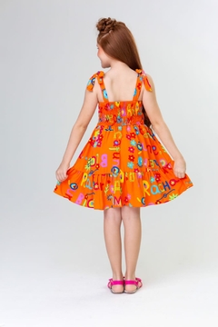 1605669-2 VESTIDO MYA KIDS LETRAS LARANJA - comprar online