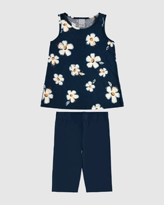 1000130354-DS24A CONJUNTO MALWEE KIDS AZUL ESCURO FLOR - comprar online