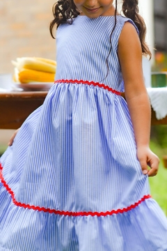 1119-1 VESTIDO LALOOK AMELIA LISTRADO AZUL