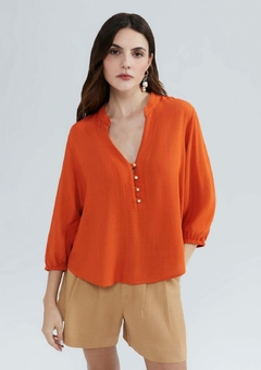 HFA3LEHEN CAMISA FEM HERING MANGA 7/8 LARANJA