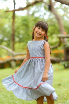 1119-2 VESTIDO LALOOK AMELIA LISTRADO PRETO