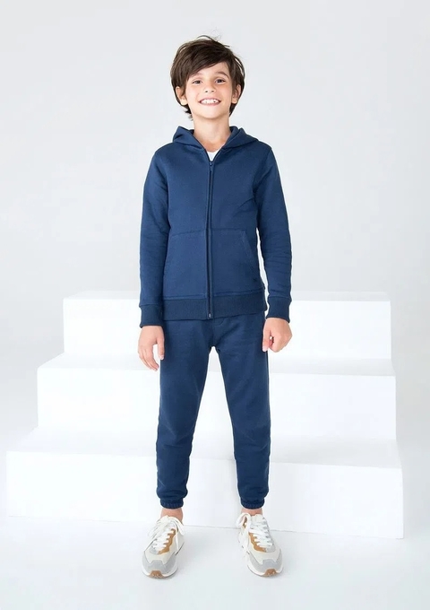 54MMAXTEN JAQUETA HERING KIDS EM MOLETOM PELUCIADO MARINHO